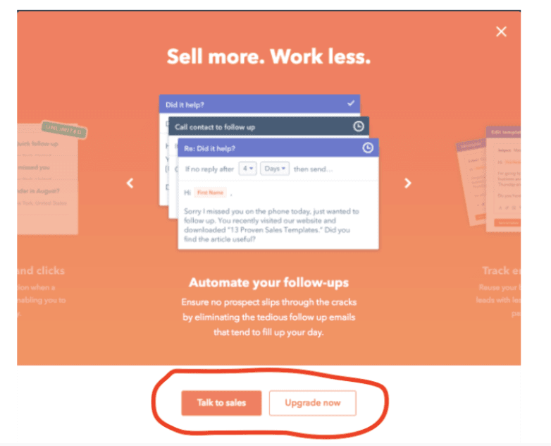 Hubspot users are redirected to a modal when they trigger a PQL