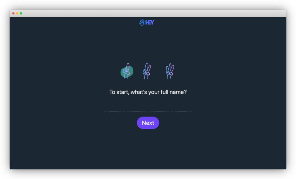 Hey's signup flow