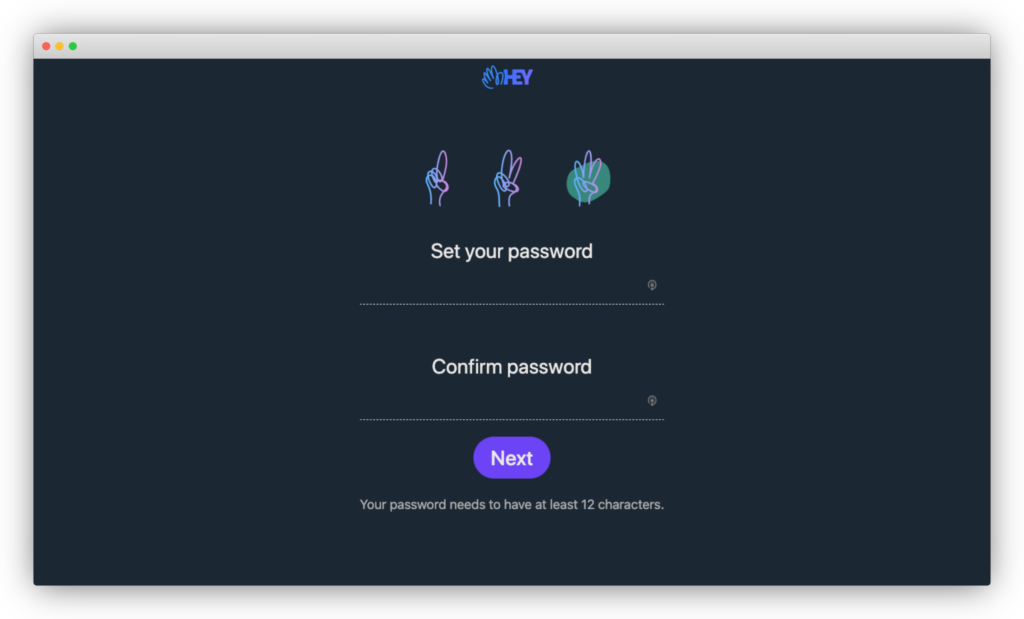 Hey's signup flow