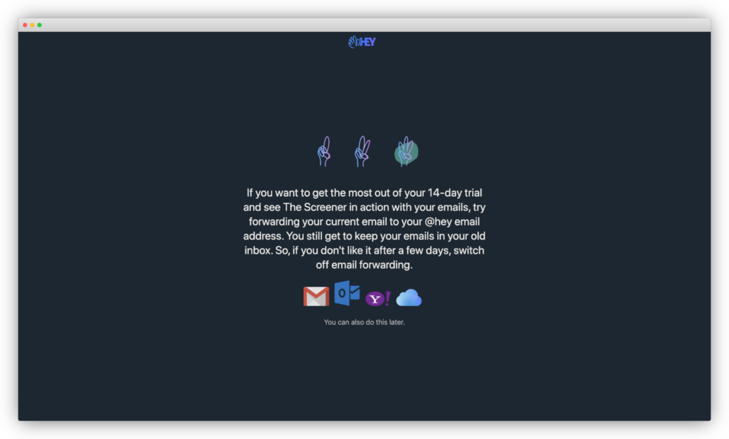 Hey's The Screener message