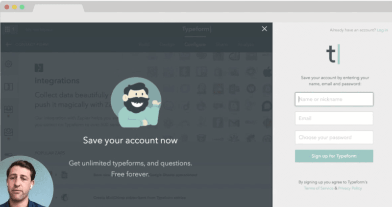 Typeform onboarding sequence