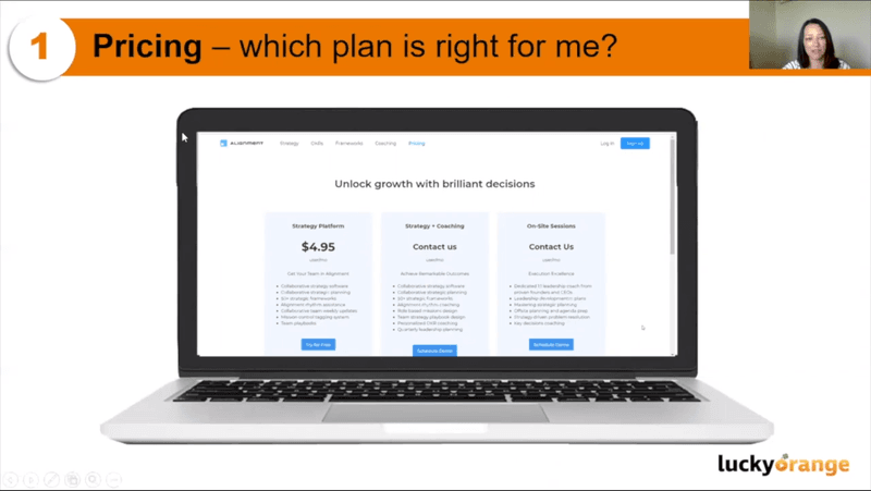 Websites - Pricing example from alignment.io