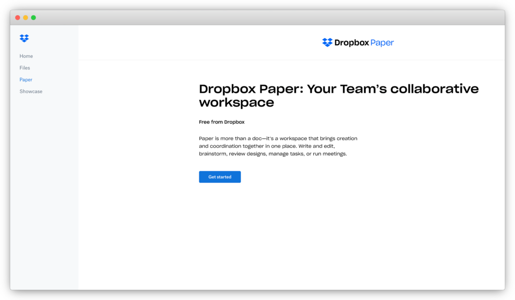 Dropbox Paper empty state SaaS user onboarding