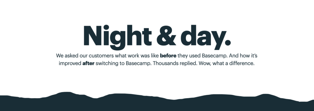 Basecamp copywriting and social proof