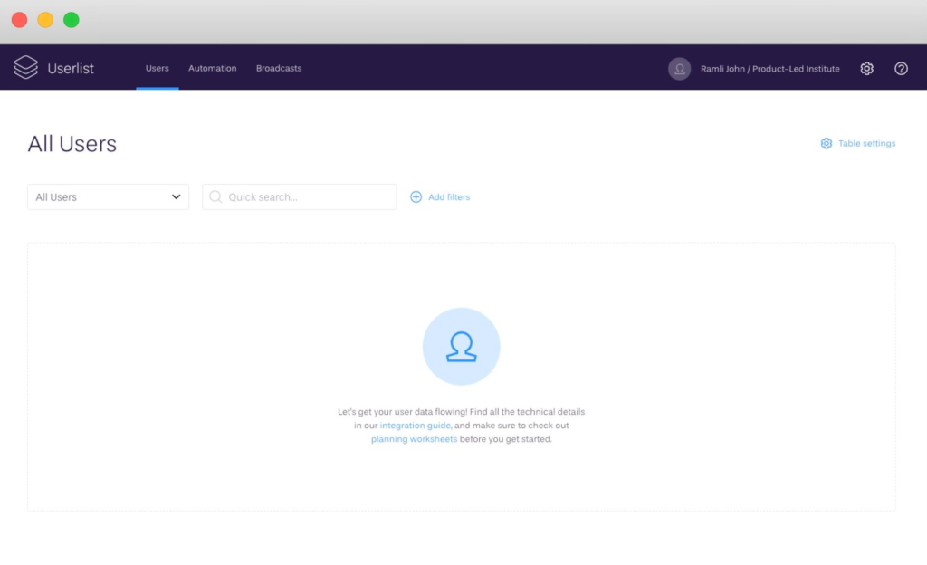 userlist empty state