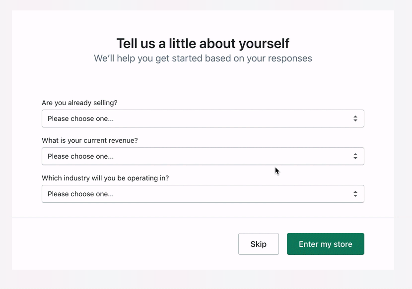 Shopify progressive disclosure