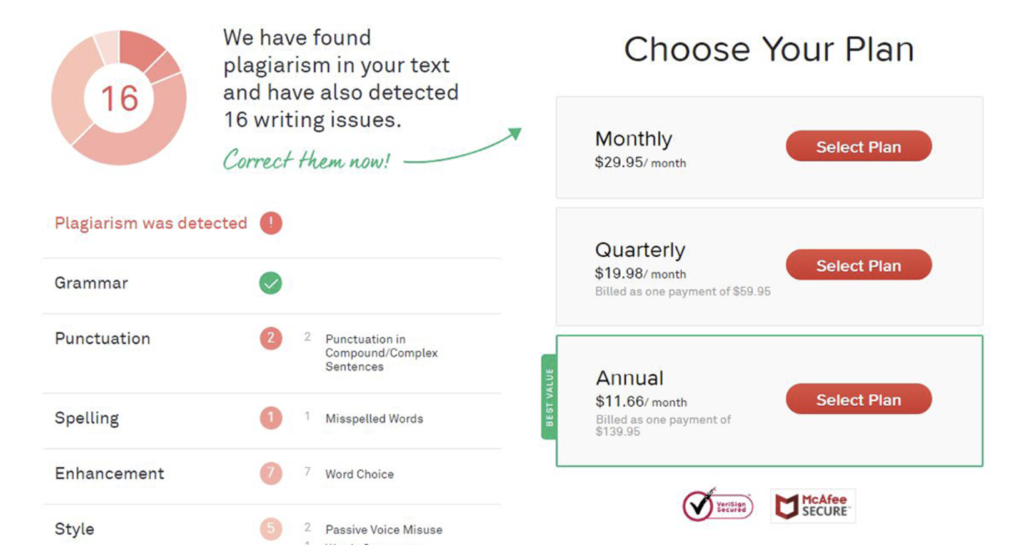 Grammarly's Freemium Product corrects spelling and punctuation but not plagiarism. Part of their product-led growth strategy.