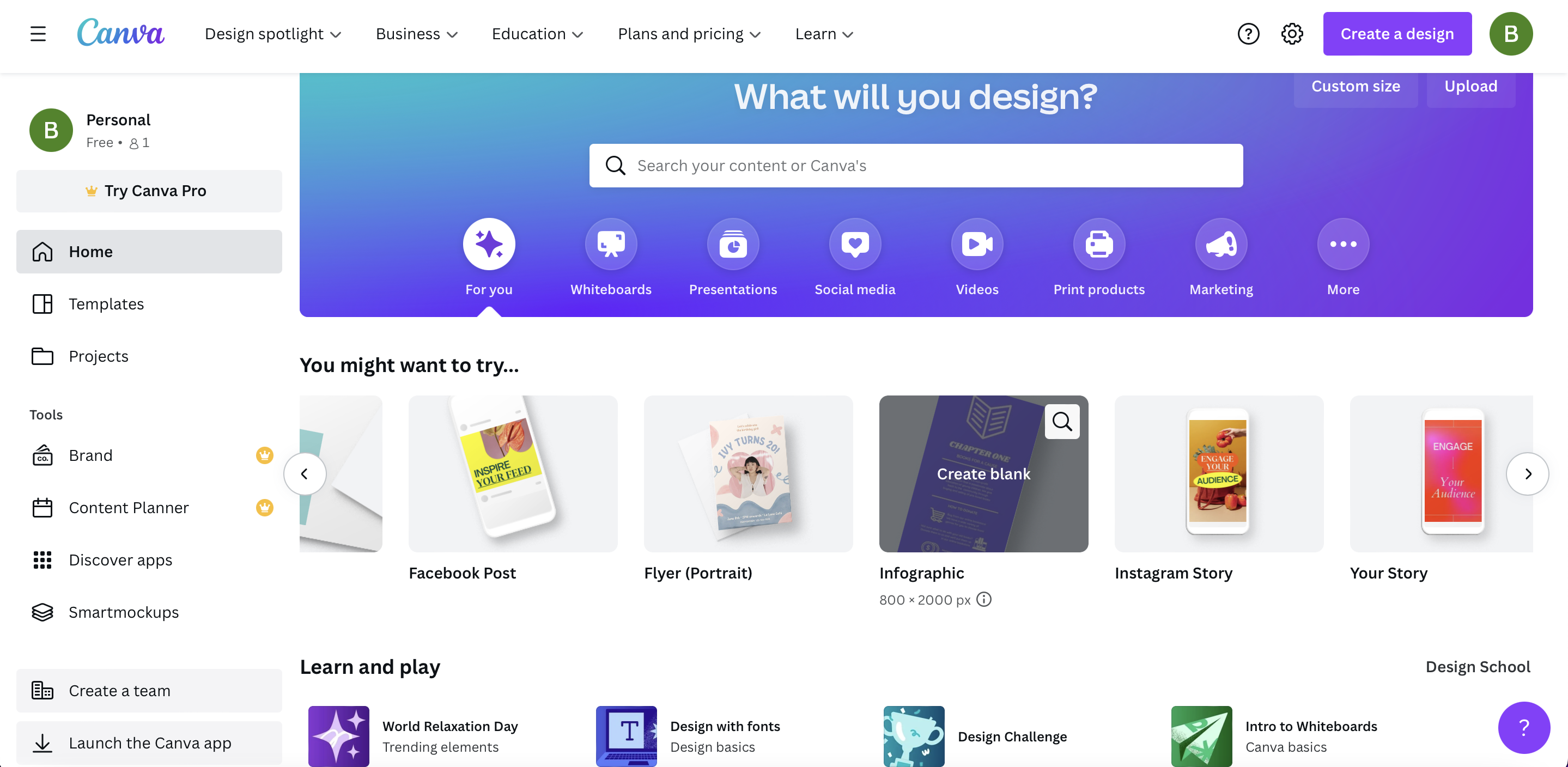 Canva template library