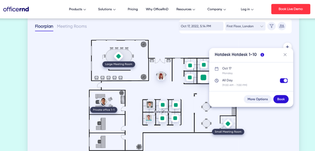 OfficeRnD: Book a Fictitious Room