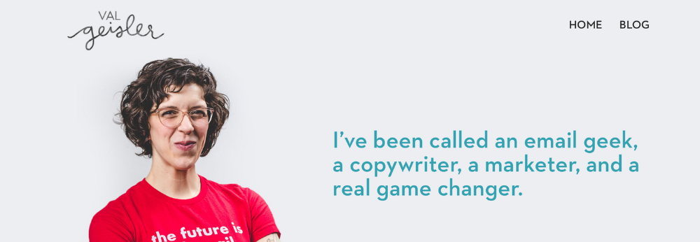 SaaS marketing consultant website homepage for Val Geisler