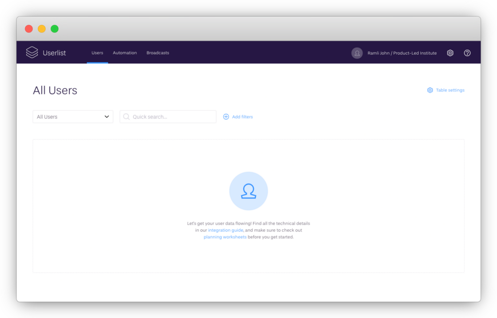 userlist empty state