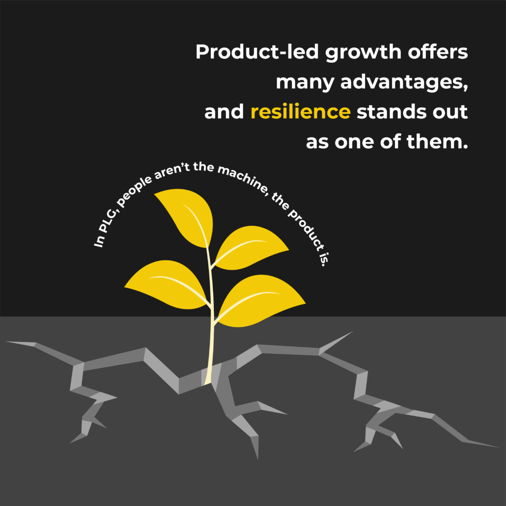 Product-led growth quote about the often forgotten power of resilience.